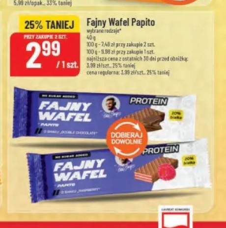 Fajny Wafel Papito o smaku Double Chocolate +1 wariant