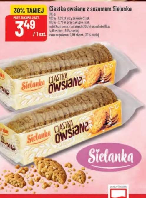 Ciastka owsiane z sezamem Sielanka