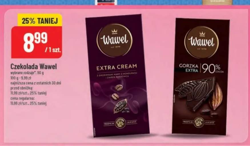 Czekolada Wawel Gorzka Extra 90% +1 wariant