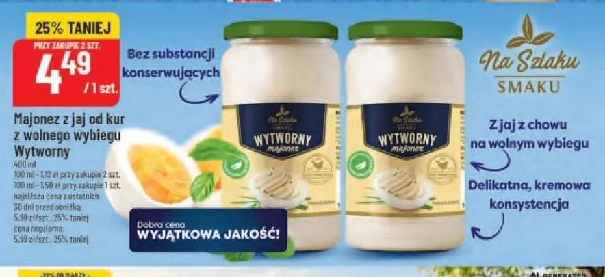 Majonez z jaj od kur z wolnego wybiegu Wytworny Na Szlaku Smaku