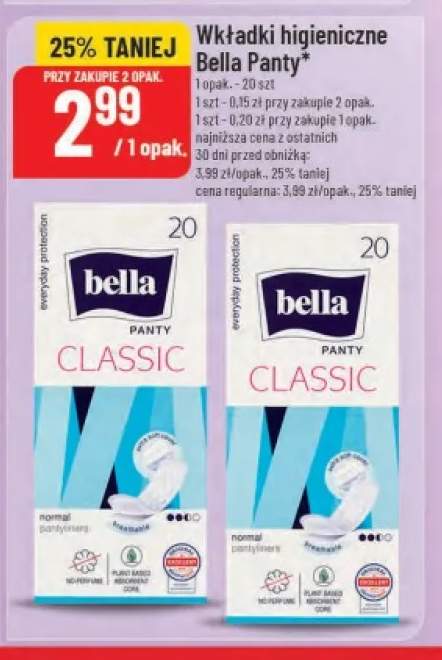 Wkładki higieniczne Bella Panty Classic