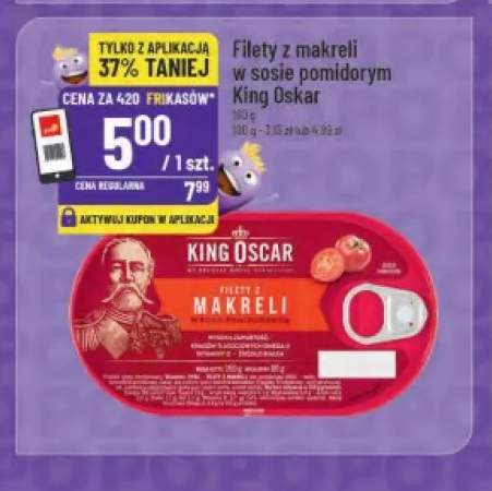 Filety z makreli w sosie pomidorowym King Oscar