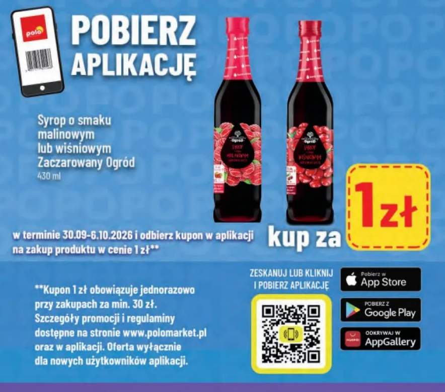 Syrop o smaku malinowym Zaczarowany Ogród +1 wariant