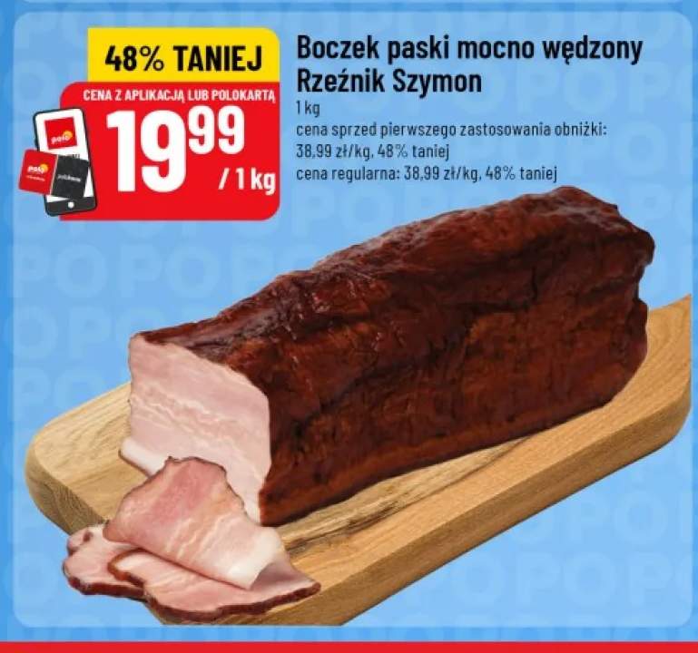 Boczek paski mocno wędzony Rzeźnik Szymon