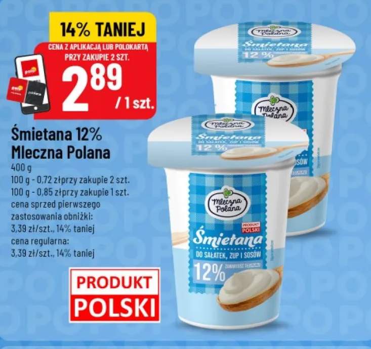 Śmietana Mleczna Polana 12%