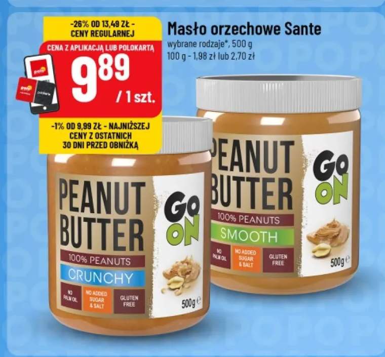Masło orzechowe crunchy Sante +1 wariant