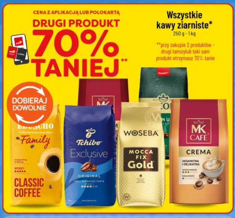 Kawa ziarnista Woseba Mocca Fix Gold +4 warianty