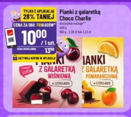 Pianki z galaretką wiśniową w czekoladzie Choco Charlie +1 wariant