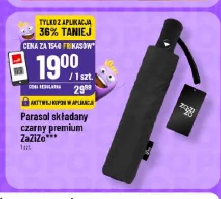 Parasol składany czarny premium ZaZiZo