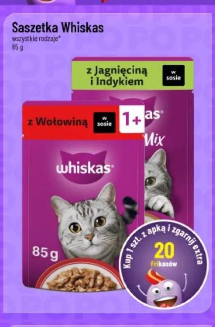 Saszetka Whiskas z wołowiną w sosie +1 wariant