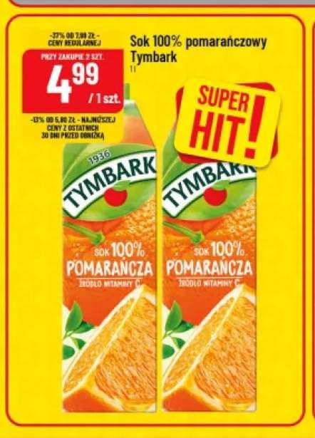 Sok pomarańczowy Tymbark 100%