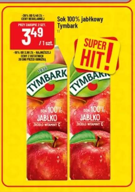 Sok jabłkowy Tymbark 100%