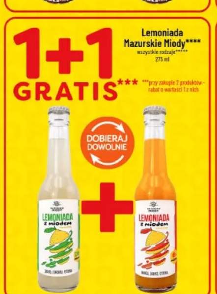 Lemoniada Mazurskie Miody jabłko limonka cytryna +1 wariant