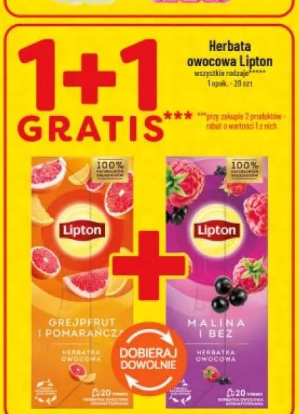 Herbata owocowa Lipton grejpfrut i pomarańcza +1 wariant