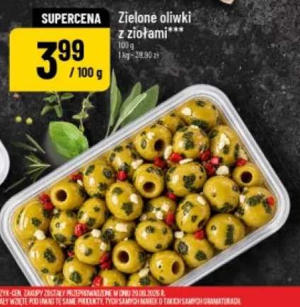 Zielone oliwki z ziołami