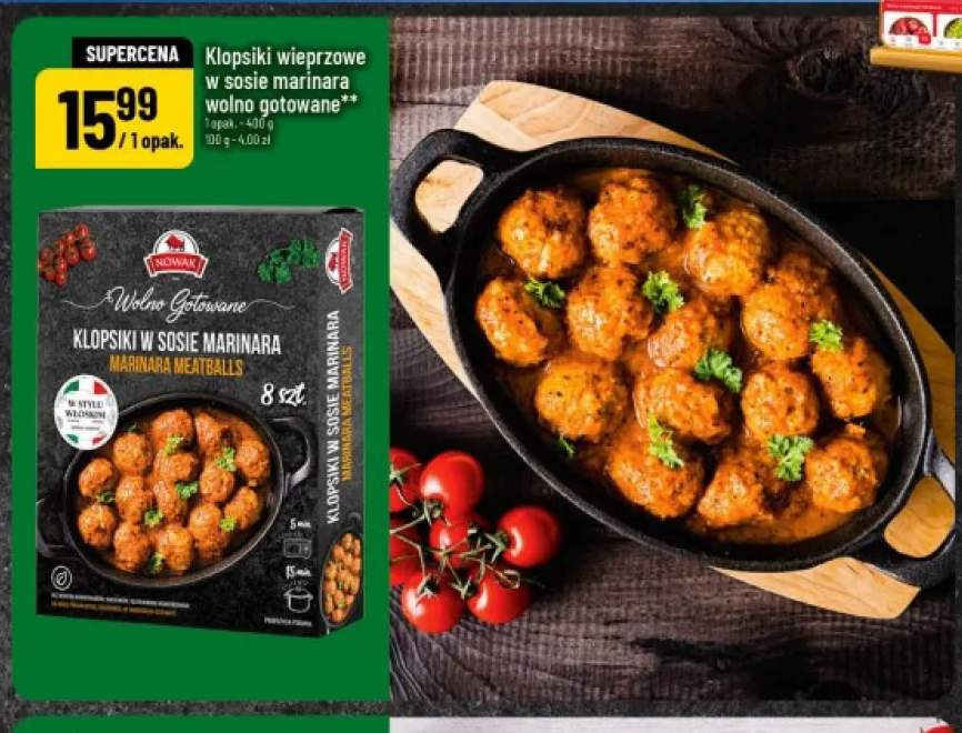 Klopsiki wieprzowe w sosie marinara wolno gotowane Nowak