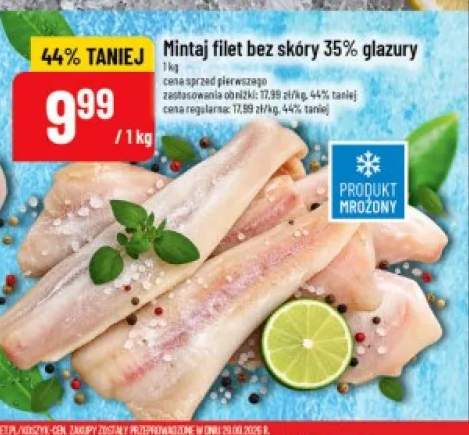 Mintaj filet bez skóry 35% glazury