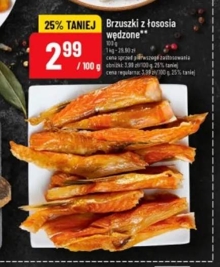 Brzuszki z łososia wędzone