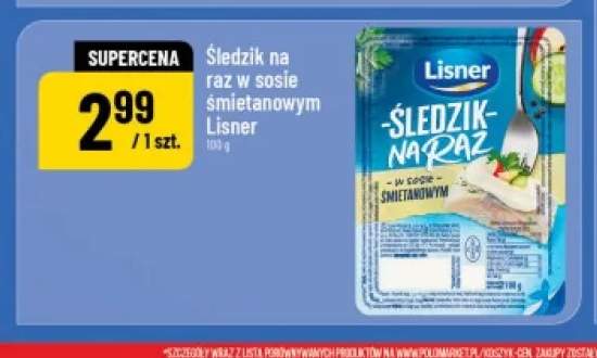 Śledzik na raz w sosie śmietanowym Lisner