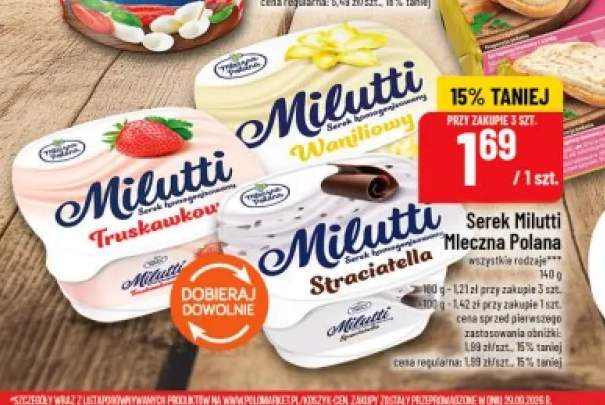 Serek Milutti truskawkowy Mleczna Polana +2 warianty