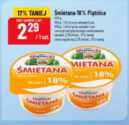 Śmietana Piątnica 18%