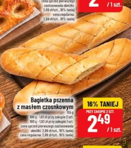 Bagietka pszenna z masłem czosnkowym