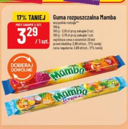 Guma rozpuszczalna Mamba +1 wariant