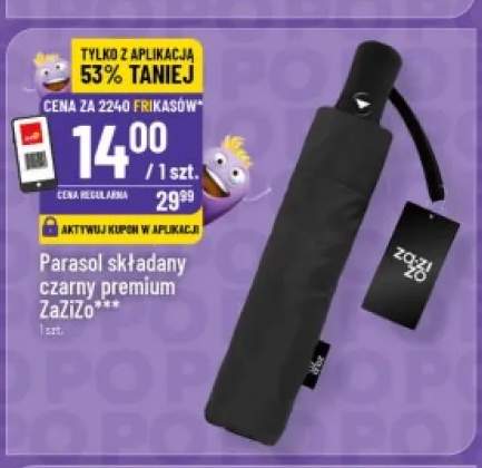 Parasol składany czarny premium ZaZiZo