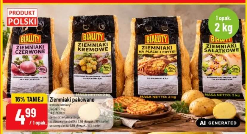 Ziemniaki pakowane sałatkowe Białuty +3 warianty
