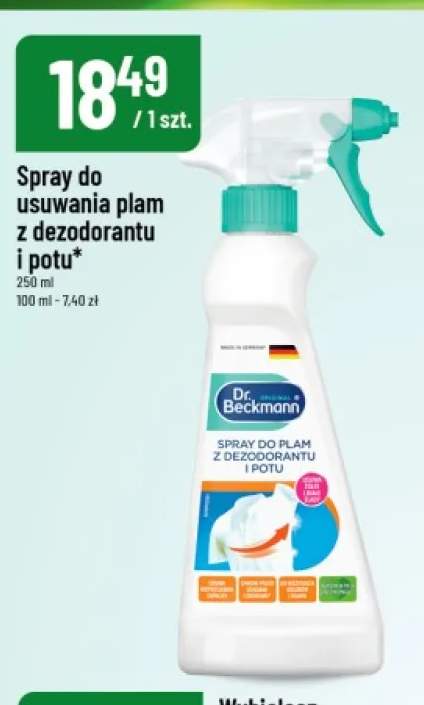 Spray do usuwania plam z dezodorantu i potu Dr. Beckmann