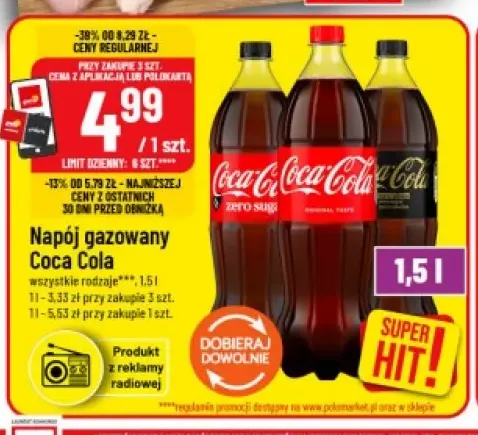 Napój gazowany Coca-Cola Zero Sugar +2 warianty