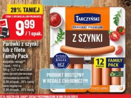 Parówki z szynki Family Pack Tarczyński +1 wariant