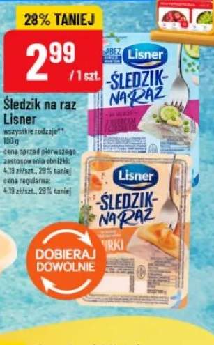 Śledzik na raz w oleju z ogórkiem i czosnkiem Lisner +1 wariant