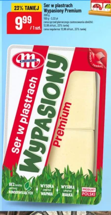 Ser w plastrach Wypasiony Premium Mlekovita
