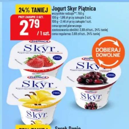 Jogurt Skyr Piątnica waniliowy +4 warianty