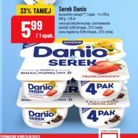 Serek Danio truskawkowy 4-pak +1 wariant