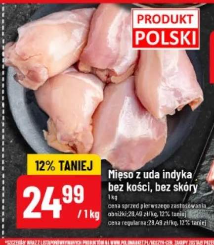 Mięso z uda indyka bez kości, bez skóry