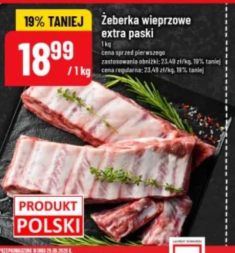 Żeberka wieprzowe extra paski