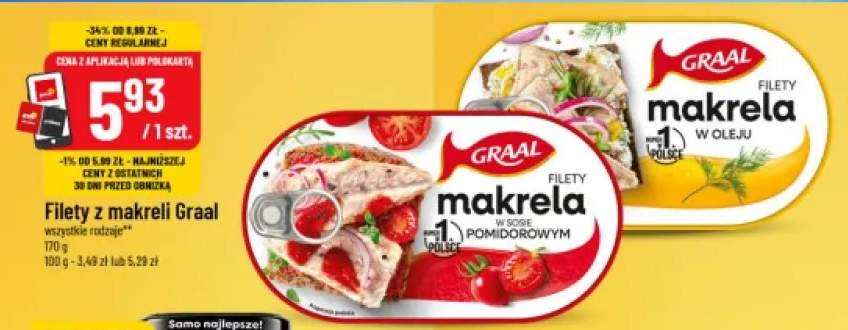 Filety z makreli w sosie pomidorowym Graal +1 wariant