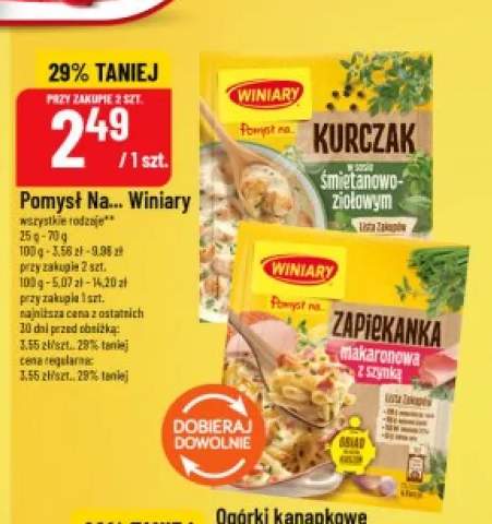 Pomysł na kurczak w sosie śmietanowo-ziołowym Winiary +1 wariant