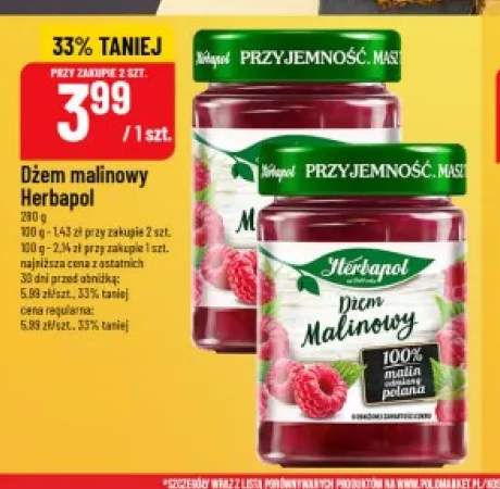 Dżem malinowy Herbapol