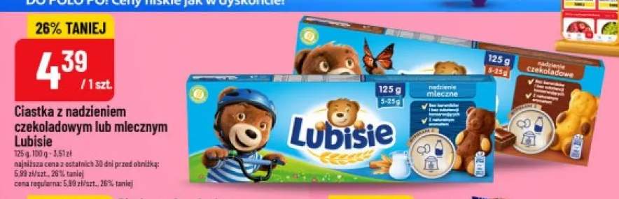 Ciastka z nadzieniem czekoladowym Lubisie +1 wariant