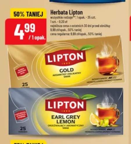 Herbata Lipton Earl Grey Lemon +1 wariant