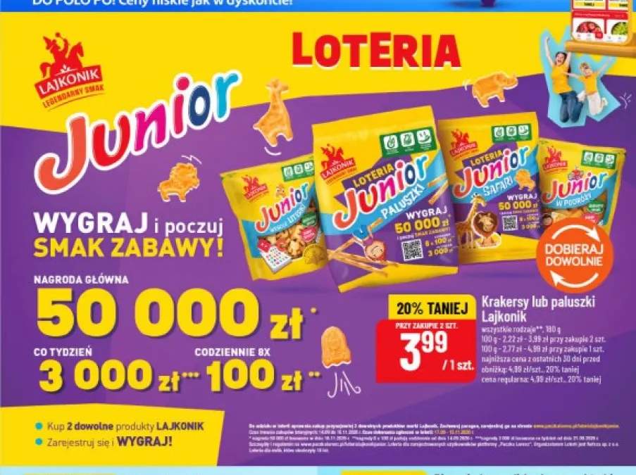 Krakersy Lajkonik Junior Wesołe literki +3 warianty