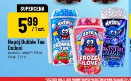 Napój Bubble Tea Dodoni Snowball Fun Raspberry +2 warianty