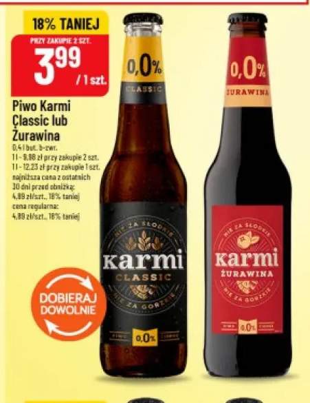 Piwo bezalkoholowe Karmi Classic +1 wariant