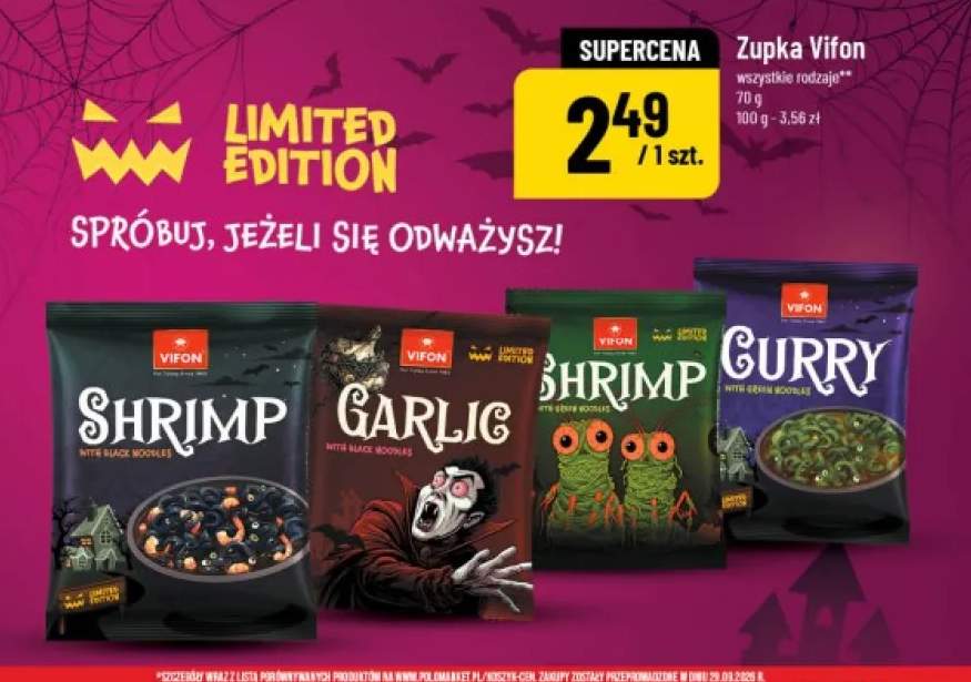 Zupka Vifon shrimp with black noodles +3 warianty