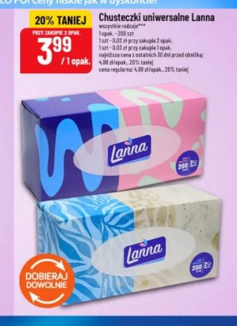 Chusteczki uniwersalne Lanna