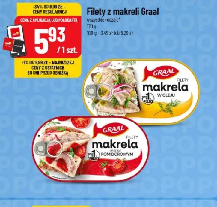 Filety z makreli w sosie pomidorowym Graal +1 wariant