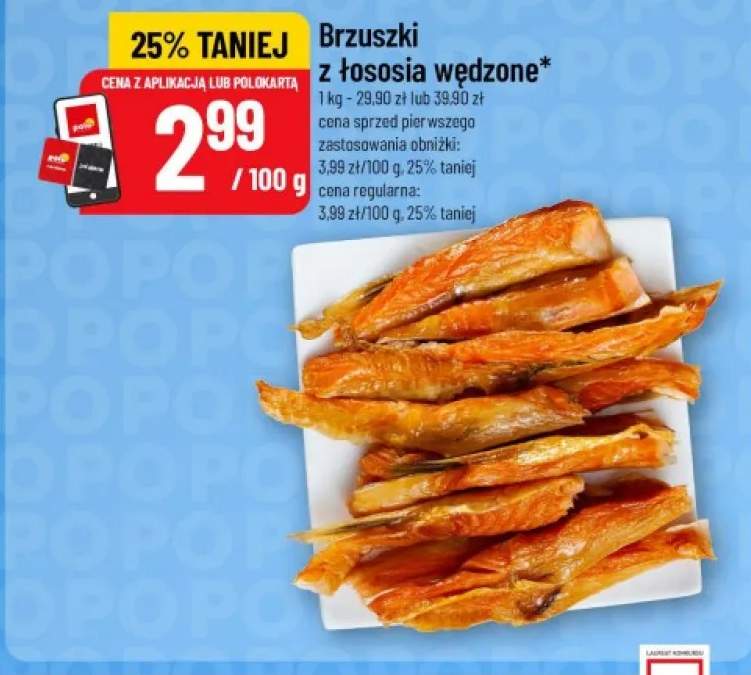 Brzuszki z łososia wędzone